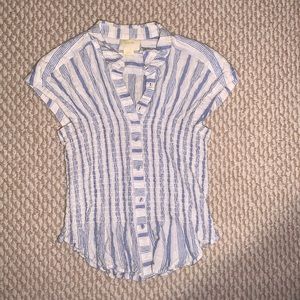 Maeve Blue Striped Stretched Blouse